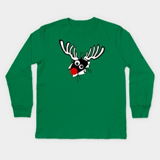 Rudolph Break Through Kids Long Sleeve T-Shirt